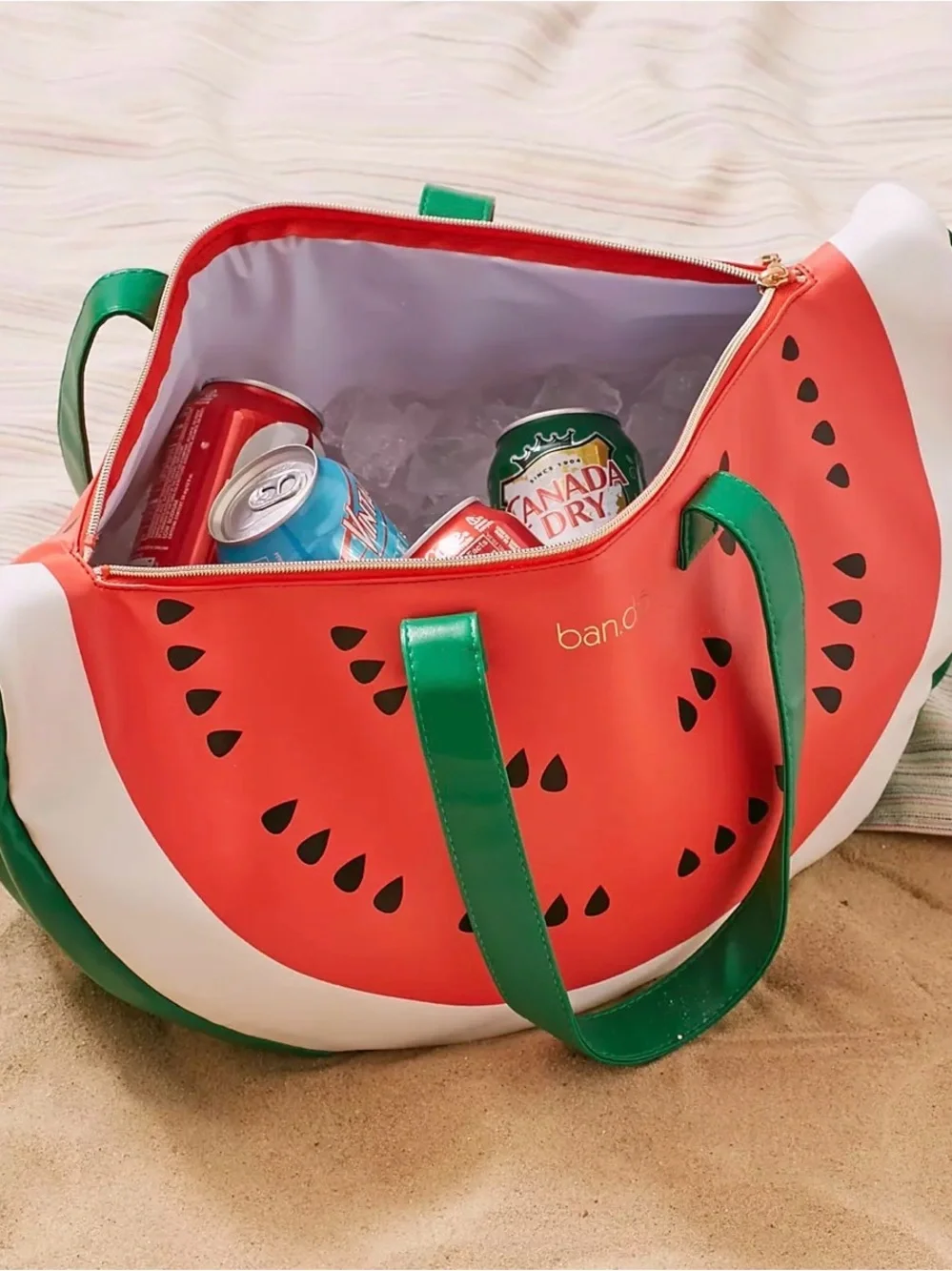 ban.do Watermelon Slice Insulated Tote - Green, Pink, White